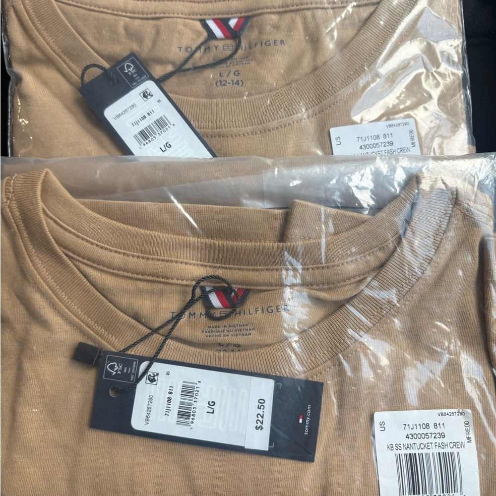 Tommy Hilfiger Kids Beige Short Sleeve Tee